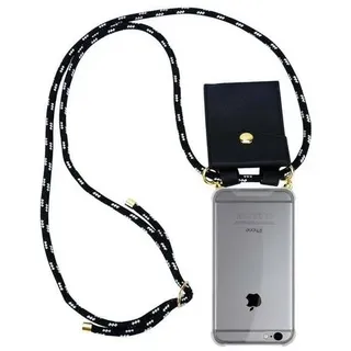 Cadorabo Hülle für Apple iPhone 6 / 6S Schutzhülle in Schwarz Handy Kette Silikon Kordel abnehmbares Etui