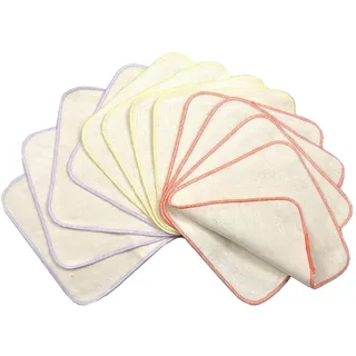 avo + cado Zweilagige Flanellwaschlappen mit Frottee - 12 Stück - Mehrweg Baby Waschlappen als Ersatz für Feuchttücher - Kleine waschbare mini Baumwolltücher (Farbe: Flieder)