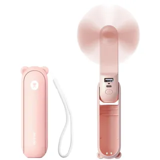 JISULIFE Handventilator 3-in-1 Rosa