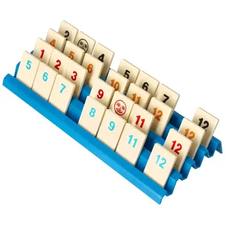 Feldherr Ablagebrett aus Kunststoff kompatibel mit Rummikub - 4 Slots - Halterung - Ablagebrett zum Aufbewahren von Rummikub Spielsteinen - 64680