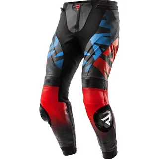 Rebelhorn Motorradhose Inferno Motorrad Lederhose Verbindungsreißverschluss,Hüftprotektoren enthalten,Knieprotektor blau|rot|schwarz 52