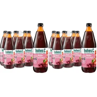 hohes C Milder Roter Multivitamin (6 x 1l), 100% Saft, Apfel, Traube, Schwarze Johannisbeere, Zitrone, 7 Vitamine, ohne Zuckerzusatz, weniger Säure, vegan (Packung mit 2)