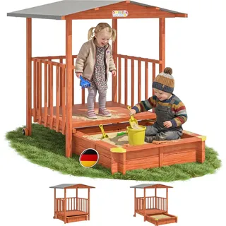 Spielwerk® Sandkasten Merle mit Dach braun