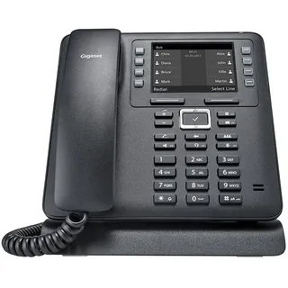 Gigaset Maxwell 2 - IP Telefon, mit bis zu 4 VoIP-Konten - 3,5“-Monochrom-Display - Volltastatur - 8 Funktionstasten für schnelle Bedienung, schwarz