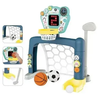 Coil Kinder-Fußballtor, Interaktives Fußballtor, Multi-Sport-Aktivitätsspiel 3in1, Basketball, Fußball, Golf, LED, Musik,für Kinder ab 18 Monaten,