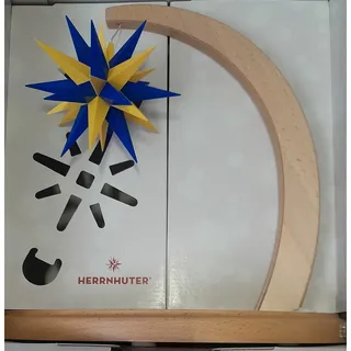 Herrnhuter Sterne 71576 Sternenbogen A1e blau/gelb Edition Oberlausitz Buche Natur - Klarlack