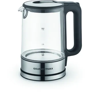 GOURMETmaxx Glas-Wasserkocher LED 1,7 l Schwarz
