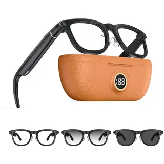 Tulbeys 2026 AI Smart Glasses 4K HD-Kamera, 1200P Camera Brille mit Videoaufzeichnung, Simultanübersetzung/GPT-Objektidentifizierung, Photochromic Lenses, Inklusive 3600-mAh-Ladecase