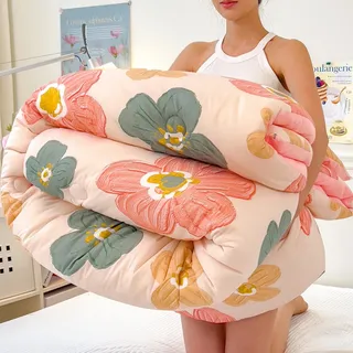 Odot Bettdecke Ohne Bezug Nutzbar Winter 150x200, Waschbare Bettdecke Ohne Bezug Winterbettdecke Leicht Doppelseitige Winterdecke für Bett (HQ3 Blumen,150x200cm)