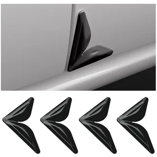 JNNJ 4 Stücke Universal Autotür Ecke Schutzhülle, Kratzfeste Autotür-Eckabdeckung, Silikon Auto Tür Ecke Cover Ecke Guard, Auto Anti-Scratch Kratzschutz(Schwarz)