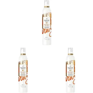Pantene Pro-V Nährendes Mousse, Perfect Waves, 200ml, mit Arganöl, Haltegrad 3, verleiht glänzende & schwungvolle Wellen, Haarpflege (Packung mit 3)