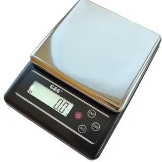 G&G KF-B Küchenwaagen, 6kg -3kg / 0.1g einstellbare Abschaltautomatik, Feinwaage Digitalwaage, mit Netzteil und Batterien (6kg / 4 Messbereiche (KF6000B))