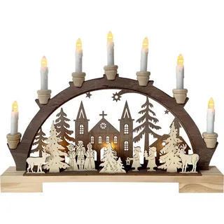 Hti-Living HTI-Living, Weihnachtsbeleuchtung, Schwibbogen Sternsinger vor der Kirche Lichterbogen Weihnachtsdeko batteriebetrieben