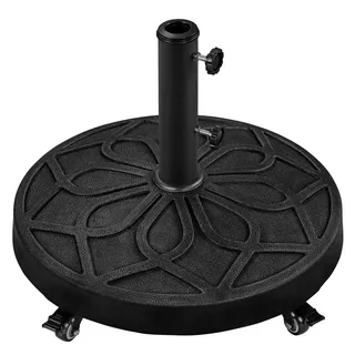 Yaheetech Schirmständer Schwere Schirmbasis aus Kunstharz, mit Feststellbaren 360°-Rollen Wetterfest schwarz