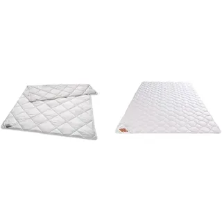 Böhmerwald Exclusiv Kamelhaardecke, allergikergeeignet, 100% Kamelhaar, 1000gr., normal, 135x200 cm & Natur Wildseidendecke, allergikergeeignet, 100% Wildseide, Füllgewicht: 550gr., leicht, 135x200 cm