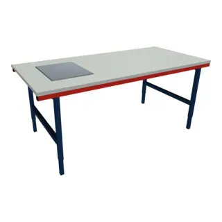 Rocholz Pack- und Arbeitstisch mit Waage SYSTEM 2000 2000x920x690-960 mm