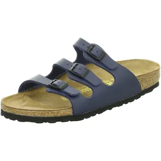 BIRKENSTOCK Classic Florida Birko-Flor, Damen Pantoletten, Blau (Blau), 35 EU - 35 EU Schmal
