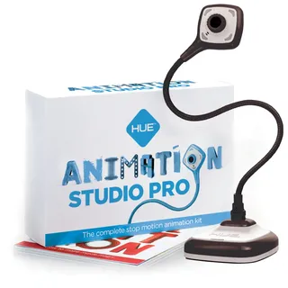 HUE Animation Studio Pro Stop-Motion Komplett-Set (Full HD 1080p Flex-Hals Kamera, Software, Buch) für Windows/macOS (Schwarz)