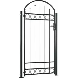 vidaXL Gartentor 105 x 204 cm Schwarz/Metall