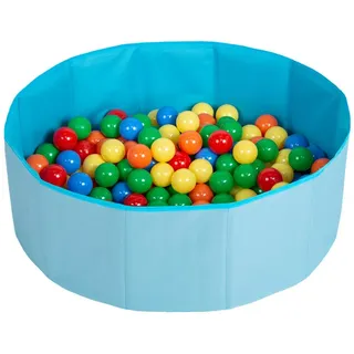 SELONIS Bällebad BS-100X, (Bällepool mit bunten Bällen, 200-tlg., Bällepool mit bunten Bällen), Klappbares Bällebad aus Ortalion blau|gelb|grün|orange|rot