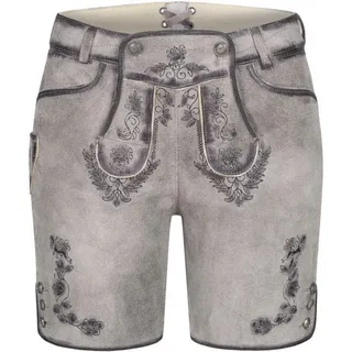 Nübler Lederhose kurz Tiana M in Silber | Gr.: 38