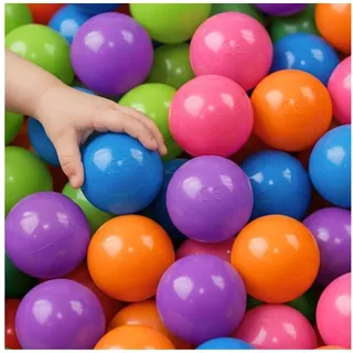 LittleTom 250 Bunte Bälle für Bällebad 5,5cm Babybälle Plastikbälle Baby Spielbälle Pastell