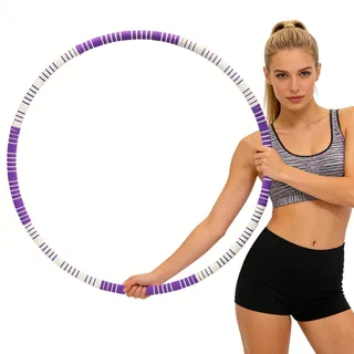 Hula Hoop Reifen Erwachsene und Kinder zum Abnehmen, 8 Teile abnehmbar, Gewicht können angepasst Werden - 1,1kg, 94cm Durchmesser, Anfänger & Fortgeschritten, Fitnessreifen mit Schaumstoff (Lila)