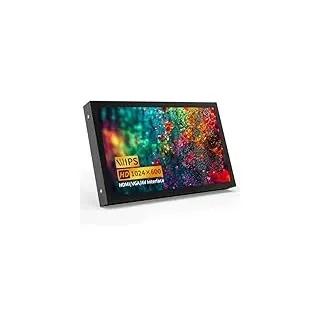 CUQI 7 Zoll Mini Monitor, 1024×600 HD IPS Mini Bildschirm mit Eingebauten Lautsprechern/HDMI/VGA/AV Eingang für Raspberry Pi, PC, TV, DVD, CCTV
