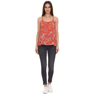 melrose Tussle Damen Wirk-Top geblümtes Spaghetti Top mit Quaste 76377235 Orange - 38