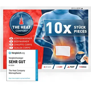 THE HEAT COMPANY Bodywärmer - 10 Stück - Wärmepflaster Rücken & Nacken - EXTRA WARM - Körperwärmer - Rückenwärmer - 12 Stunden wohlige Wärme - luftaktiviert - rein natürlich