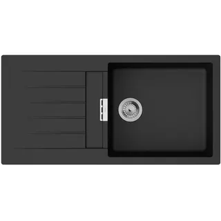 Hansgrohe S52 rechts Einbauspüle granit schwarz Handbetätigung 1000 x 480 mm