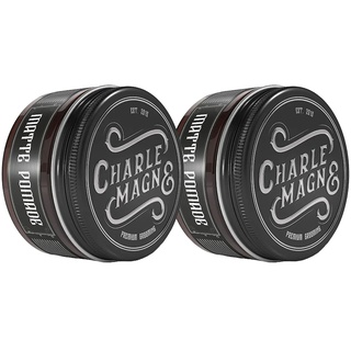 Charlemagne Matte Haarpomade für Herren - 2x 100 ml, Mittlerer Halt, Lederduft - Wasserbasierte Haar Pomade Herren - Haarstyling Matte Pomade für Männer - Entwickelt von Friseuren - Made in Germany