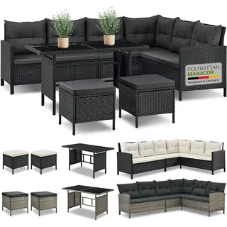 Juskys Manacor Lounge-Set schwarz/grau