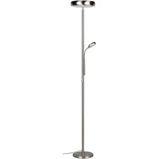 Trio Reality Leuchten LED-Stehlampe Palermo Metall Silber Nickel matt