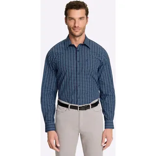 Langarmhemd MARCO DONATI, Herren, Gr. 39/40, Normalgrößen, marine, royalblau, kariert, 100% Baumwolle, gemustert, gestreift, kariert, klassisch, Hemden