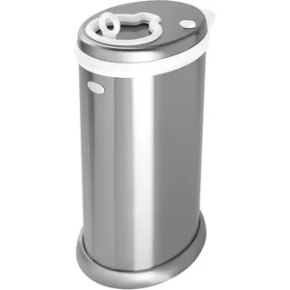 Ubbi Steel Diaper Pail, Odor Locking, No Special Bag Required, Award-Winning, Registry Must-Have, Silver Chrome