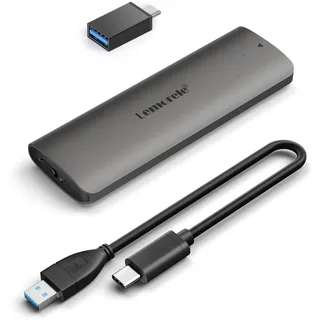 M.2 NVME Gehäuse,Lemorele SSD NVMe Gehäuse Enclosure USB 3.1 Gen 2 to PCI-e,NVMe zu USB Adapter für 2230/2242/2260/2280 M.2 NVMe SSD von M-Key/M+B