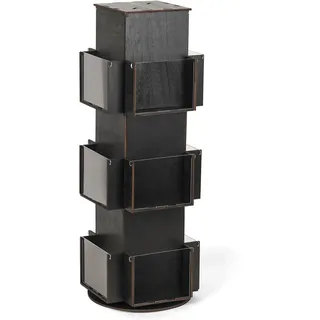 Whchiy Theken Kartenständer Hölzern Postkartenständer für Postkarten Grußkarten Hochformat Rotierender Ausstellungsstand (Ebenholz)