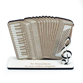 Dekolando Dekoaufsteller Geldgeschenk Akkordeon – Geschenk für Musiker mit Wunschtext - Akkordeonist & Akkordeonistin – Folk Tango Polka Geschenkidee