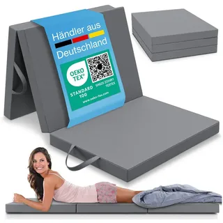 eloneo Klappmatratze Gästematratze, 90x200x8 cm, Grau