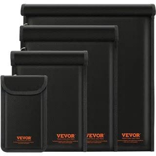 Vevor Faraday Tasche Handytasche 4 Stk. Laptop Tablet Telefon Radio Schwarz
