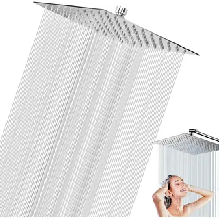 20Cm/8Zoll Kopfbrause Regendusche,Quadratischer Regenwalddusche Duschkopf,Hochdr