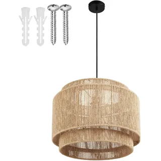 Tectake tectake® Pendelleuchte Lignea Lux Boho-Stil, Wickeltechnik, 40 W, 46 x 32 cm