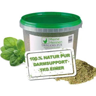 MeineHennen Oregano PUR 1kg Eimer Einzelfuttermittel für Hühner & Wachteln - 100% Naturbelassen gerebelt & getrocknet - Support für Darm & Verdauung - Wiederverschließbar für langanhaltende Frische