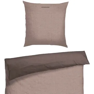 SCHIESSER Doubleface Renforcé taupe-dunkelgrau 135 x 200 cm + 80 x 80 cm 