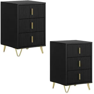 SoBuy Nachtschrank FBT115 36 x 40 x 63 cm Schwarz