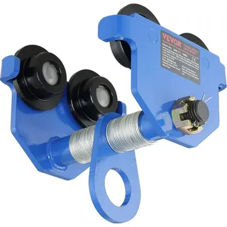 Vevor Laufkatze 1000 kg Tragkraft Rollfahrwerk mit Doppelrädern, einstellbar für I-Trägerflanschbreite 63,5 bis 177,8 mm