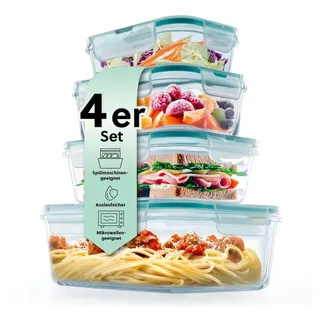 GOURMETmaxx Glas-Frischhaltedosen Klick-it - 8-tlg. | smaragd