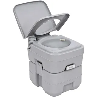 Outsunny Campingtoilette 20 L Mobil-WC mit Spül- und Abwassertank Grau