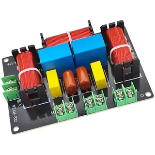 XAGMODSHN Professionelle elektronische 3-Wege Frequenzweiche für Lautsprecher, Frequenzteiler, 200 W Leistung, Phasenkorrektur, 4–8 Ohm